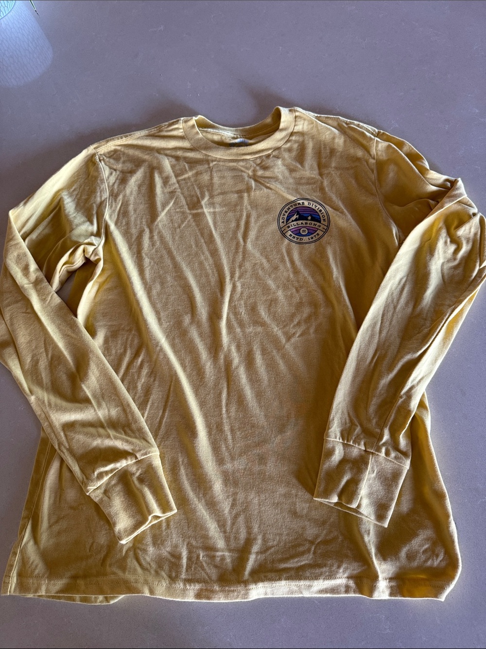 Billabong Adventure Division Yellow Long-Sleeve Graphic Crewneck Shirt
